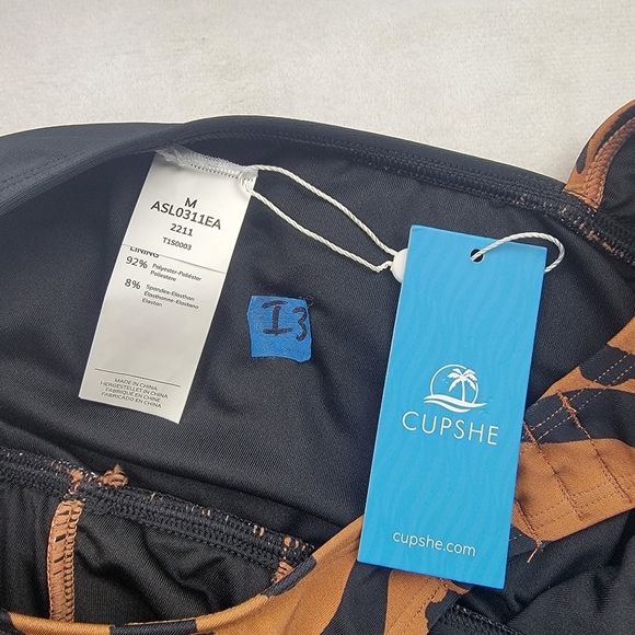 NWT Cupshe bown and lepord print cutout one-piece swimsuit bathingsuit - Picture 6 of 6